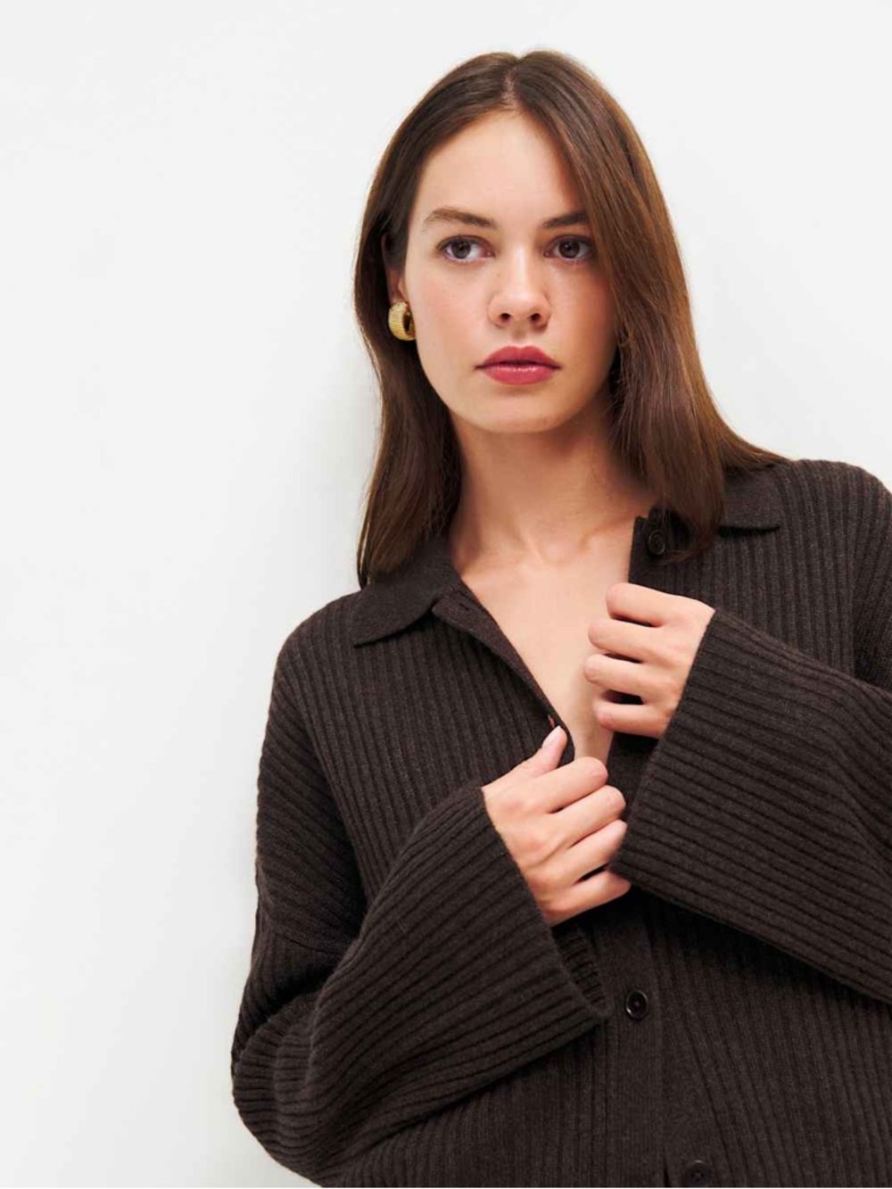Reformation Fantino Cashmere Collared Cardigan - Picture 6 of 7